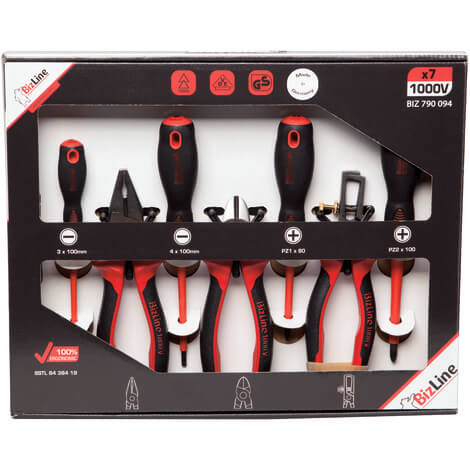 KIT 7 TOURNEVIS ET PINCES 1000V - Bizline