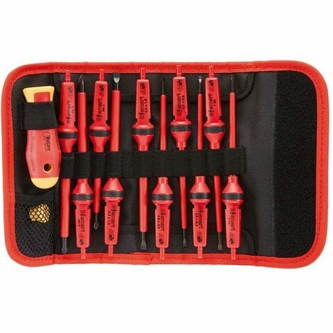 KIT DE TOURNEVIS A 10 LAMES INTERCHANGEABLES ISOLES 1000 V